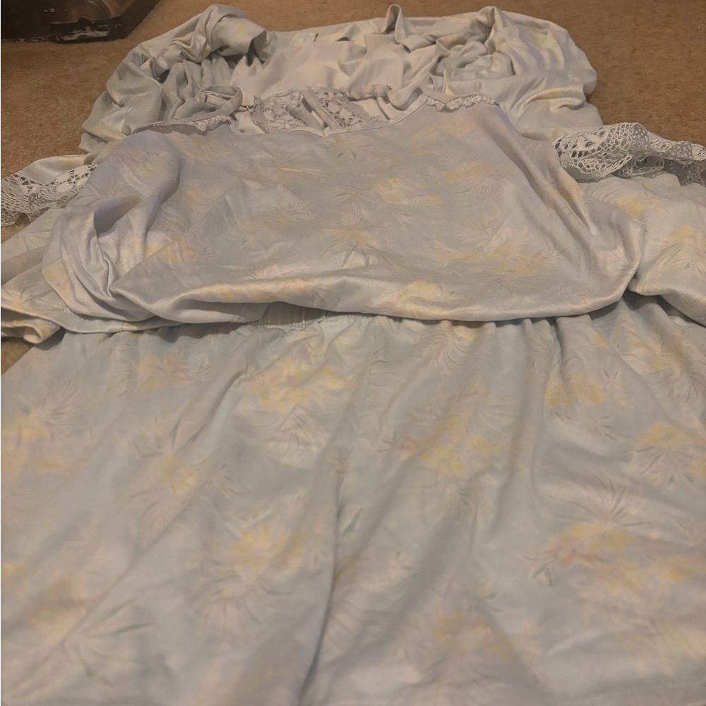 Jessica Simpson Light Blue Floral Robe Set - Picture 6 of 6